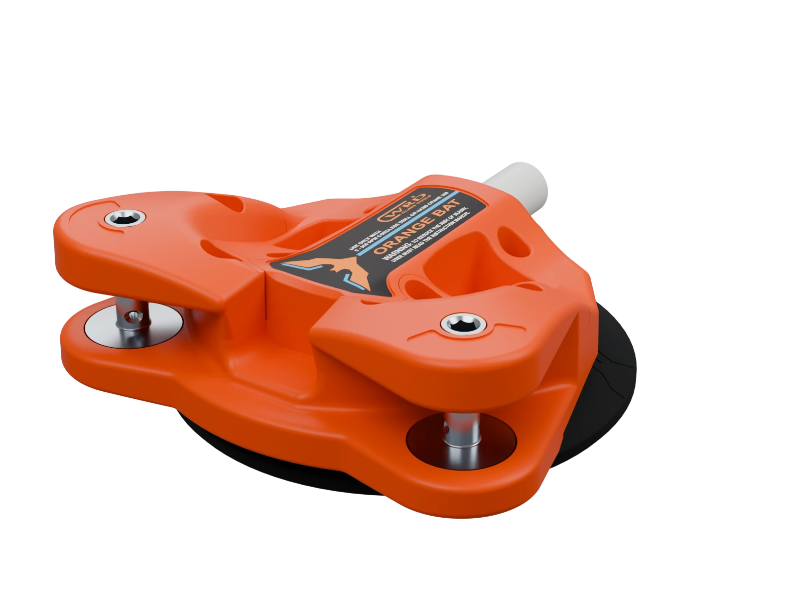 Orange Bat studio render showing the two winding positions and manual pump