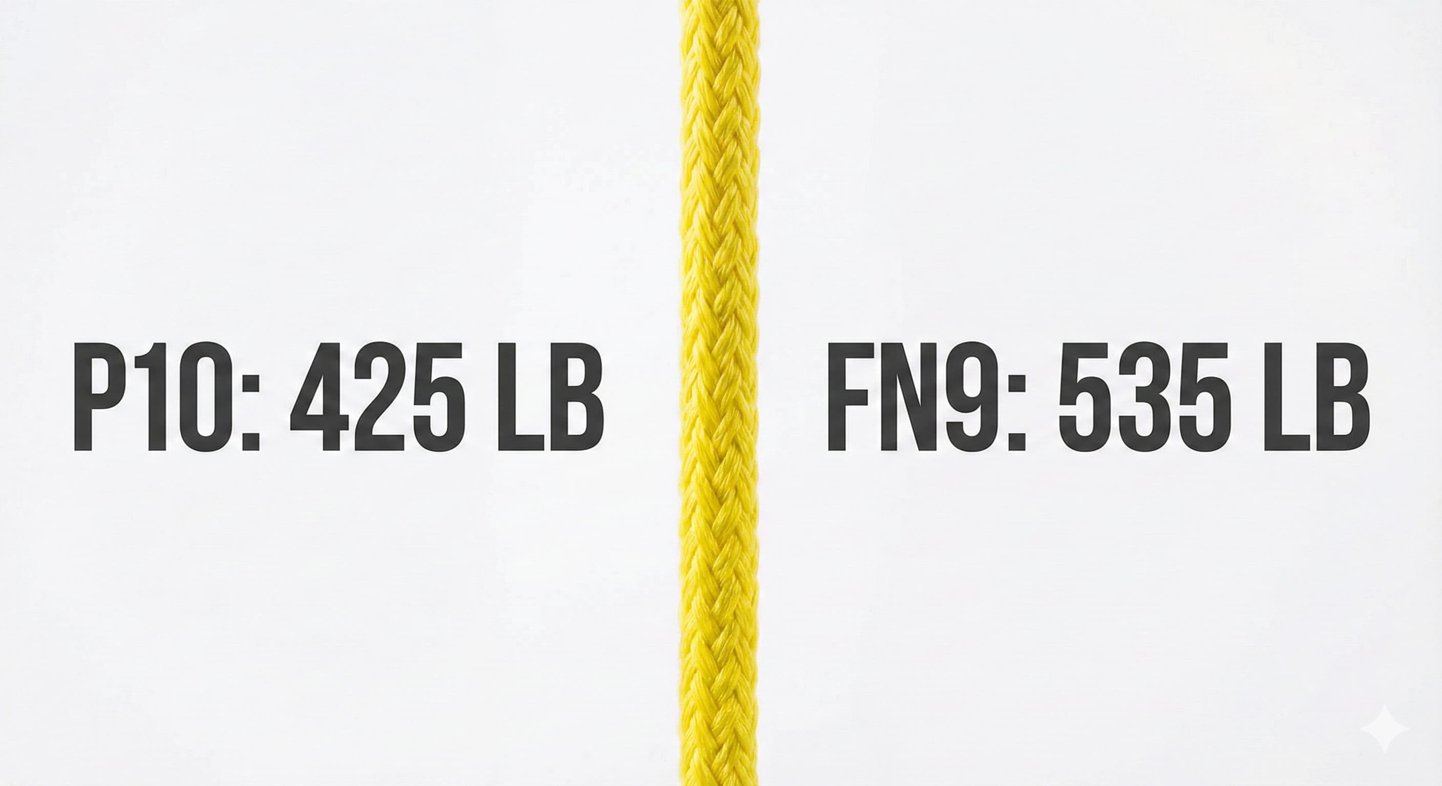 Split screen comparison: P10 425LB vs FN9 535LB breaking strength
