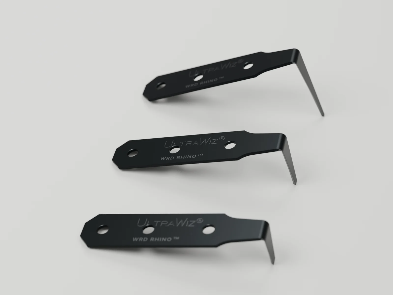 The 19, 25 and 38 mm Rhino blades side by side